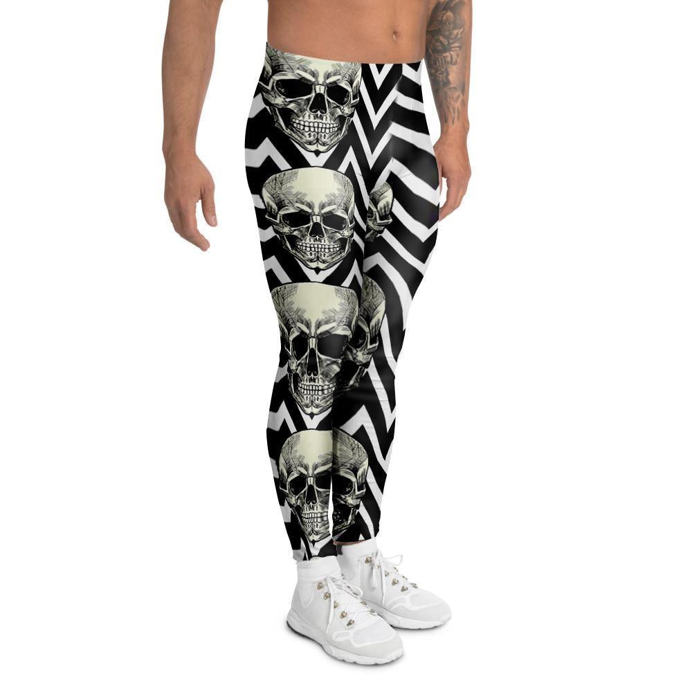 Geometric Skull Men's Leggings-grizzshop