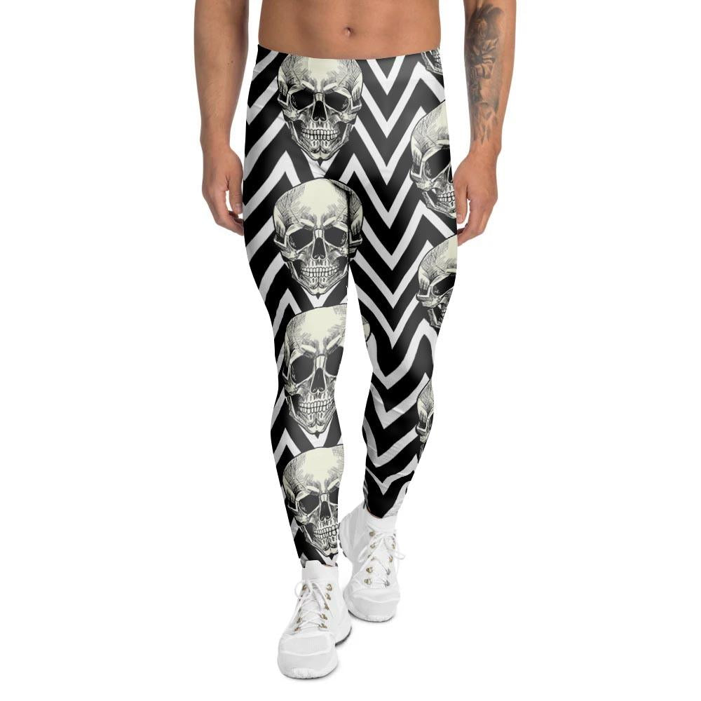 Geometric Skull Men's Leggings-grizzshop