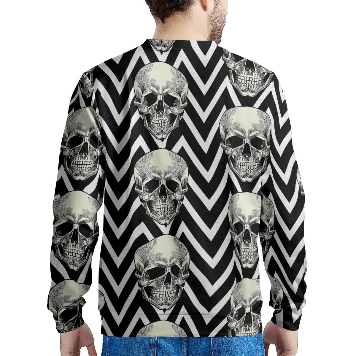 Geometric Skull Men's Sweatshirt-grizzshop