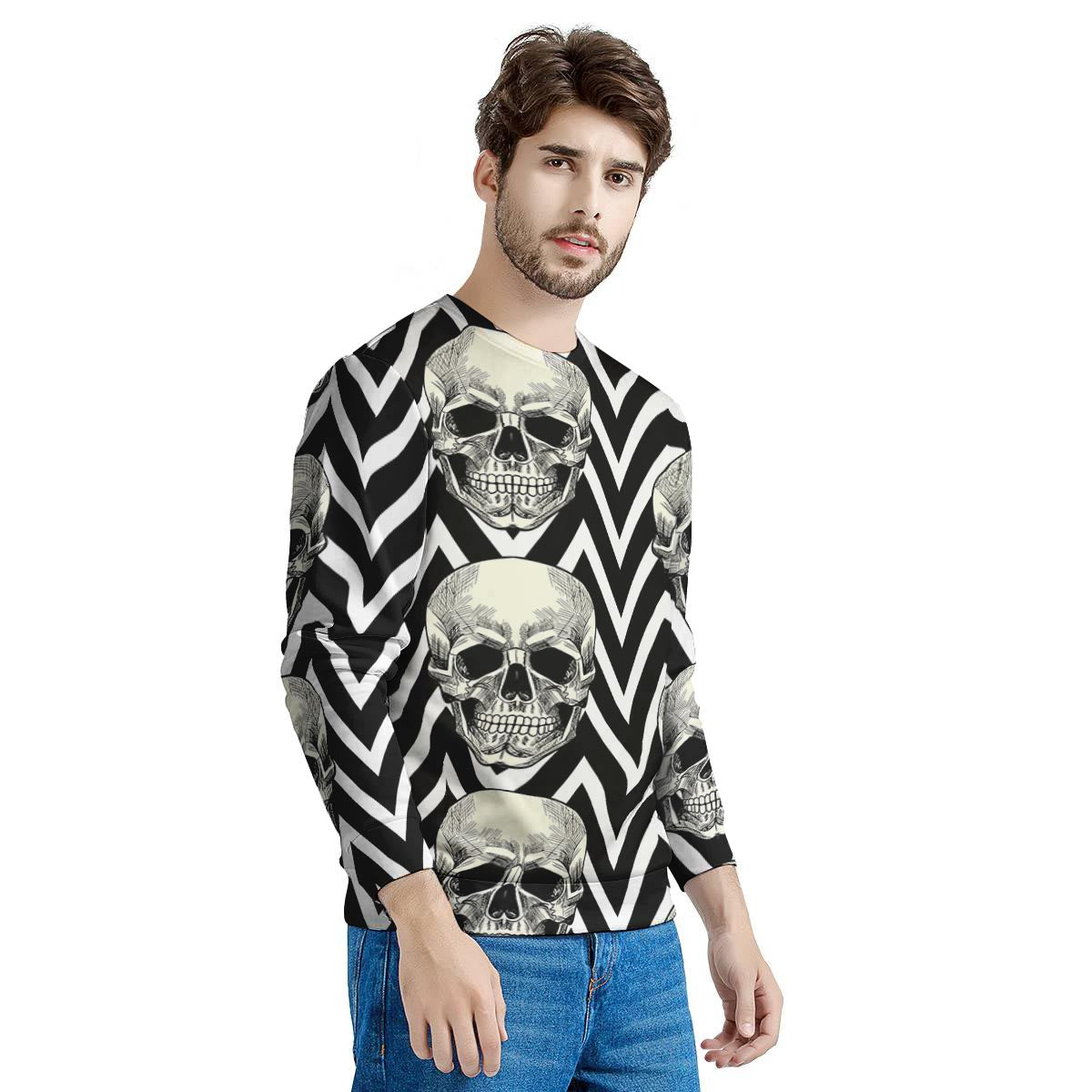 Geometric Skull Men's Sweatshirt-grizzshop