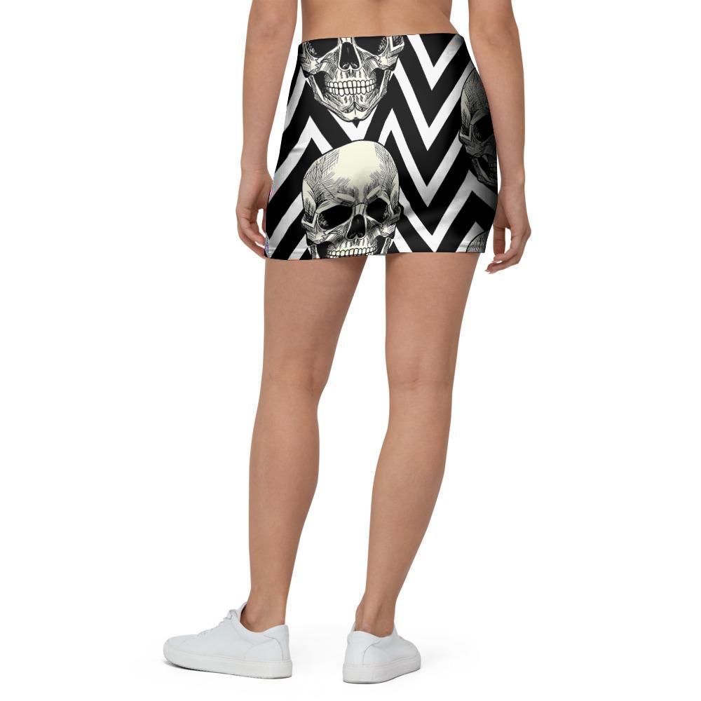 Geometric Skull Mini Skirt-grizzshop