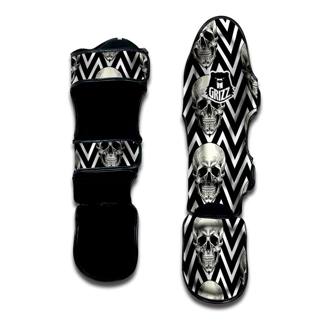 Geometric Skull Muay Thai Shin Guard-grizzshop