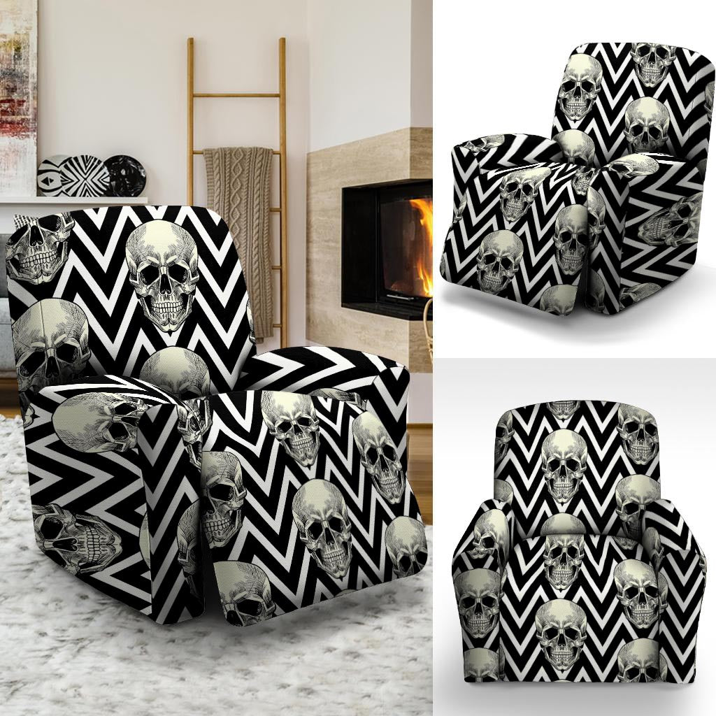 Geometric Skull Recliner Cover-grizzshop