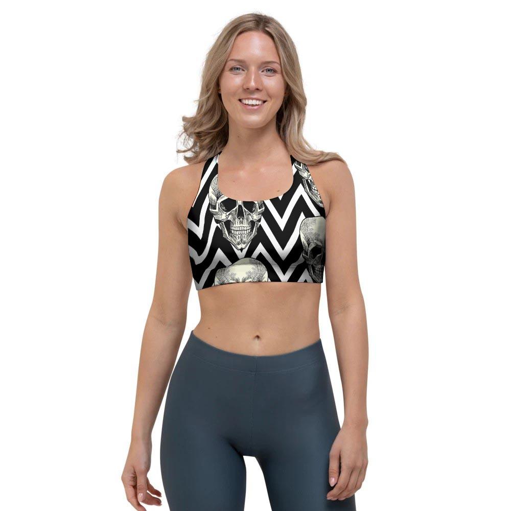 Geometric Skull Sports Bra-grizzshop