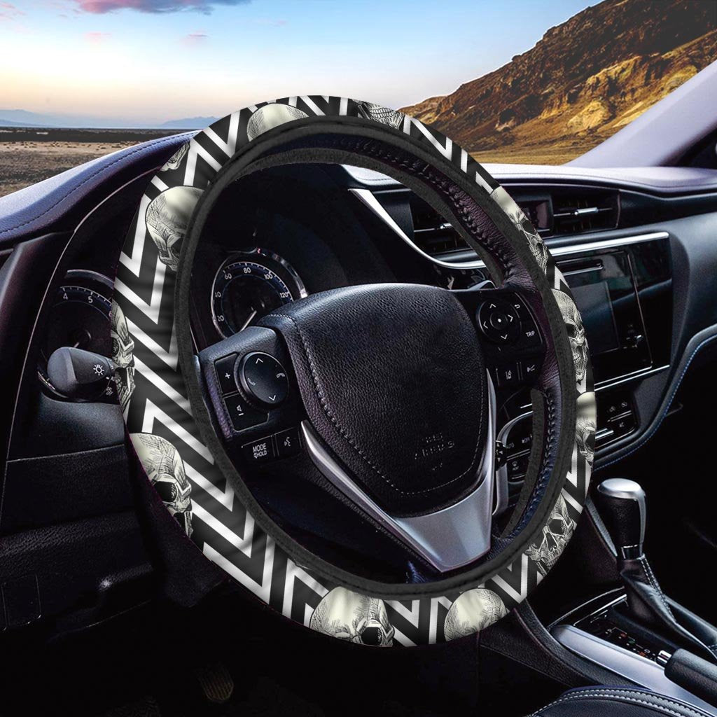 Geometric Skull Steering Wheel Cover-grizzshop