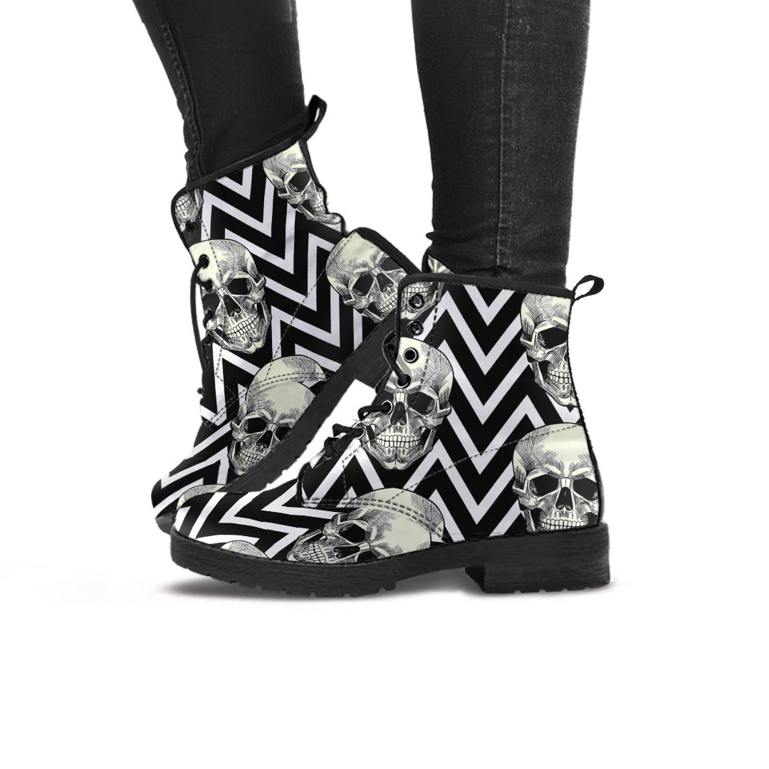 Geometric Skull Women's Boots-grizzshop