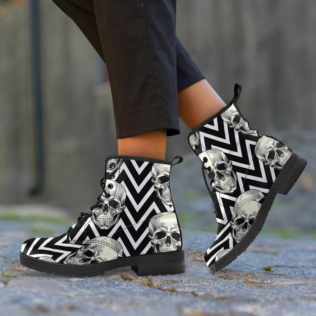 Geometric Skull Women's Boots-grizzshop