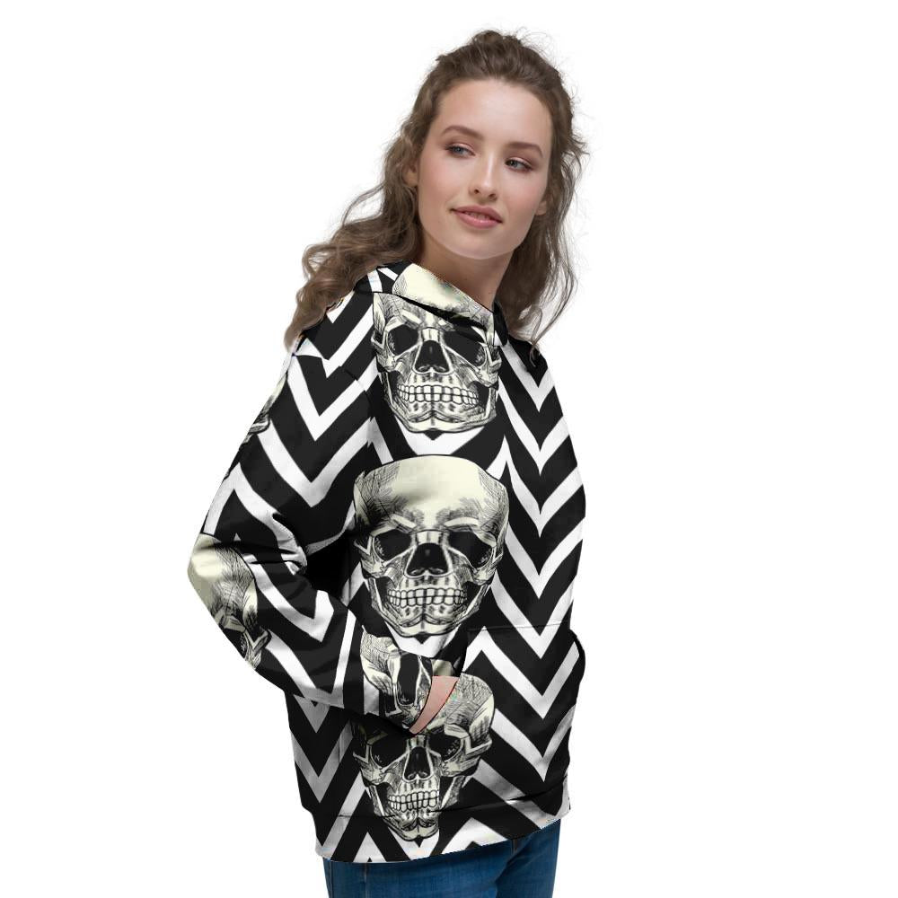 Geometric Skull Women's Hoodie-grizzshop