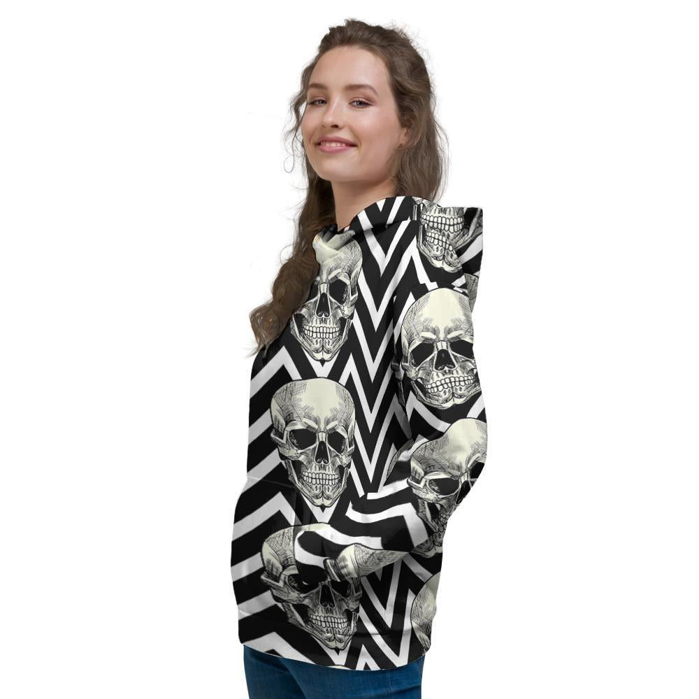 Geometric Skull Women's Hoodie-grizzshop