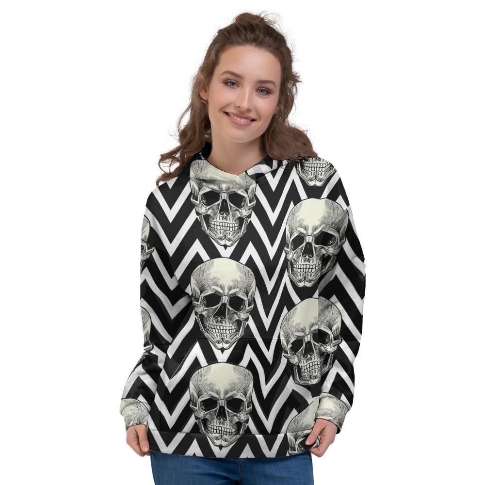 Geometric Skull Women's Hoodie-grizzshop