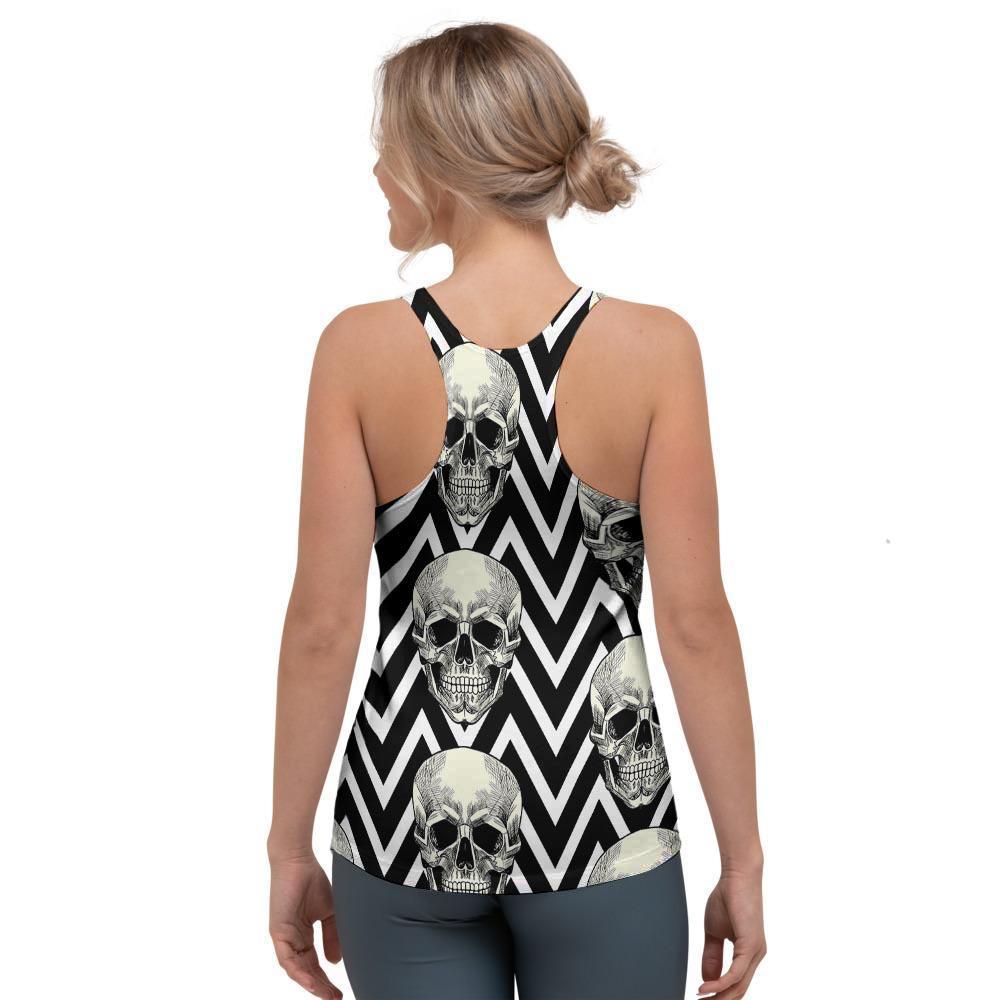 Geometric Skull Women's Racerback Tank Top-grizzshop