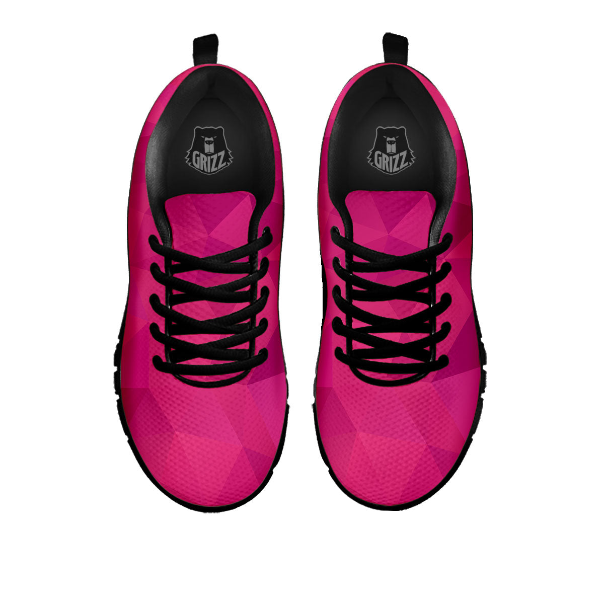 Geometric Square Pink Print Pattern Black Sneaker-grizzshop