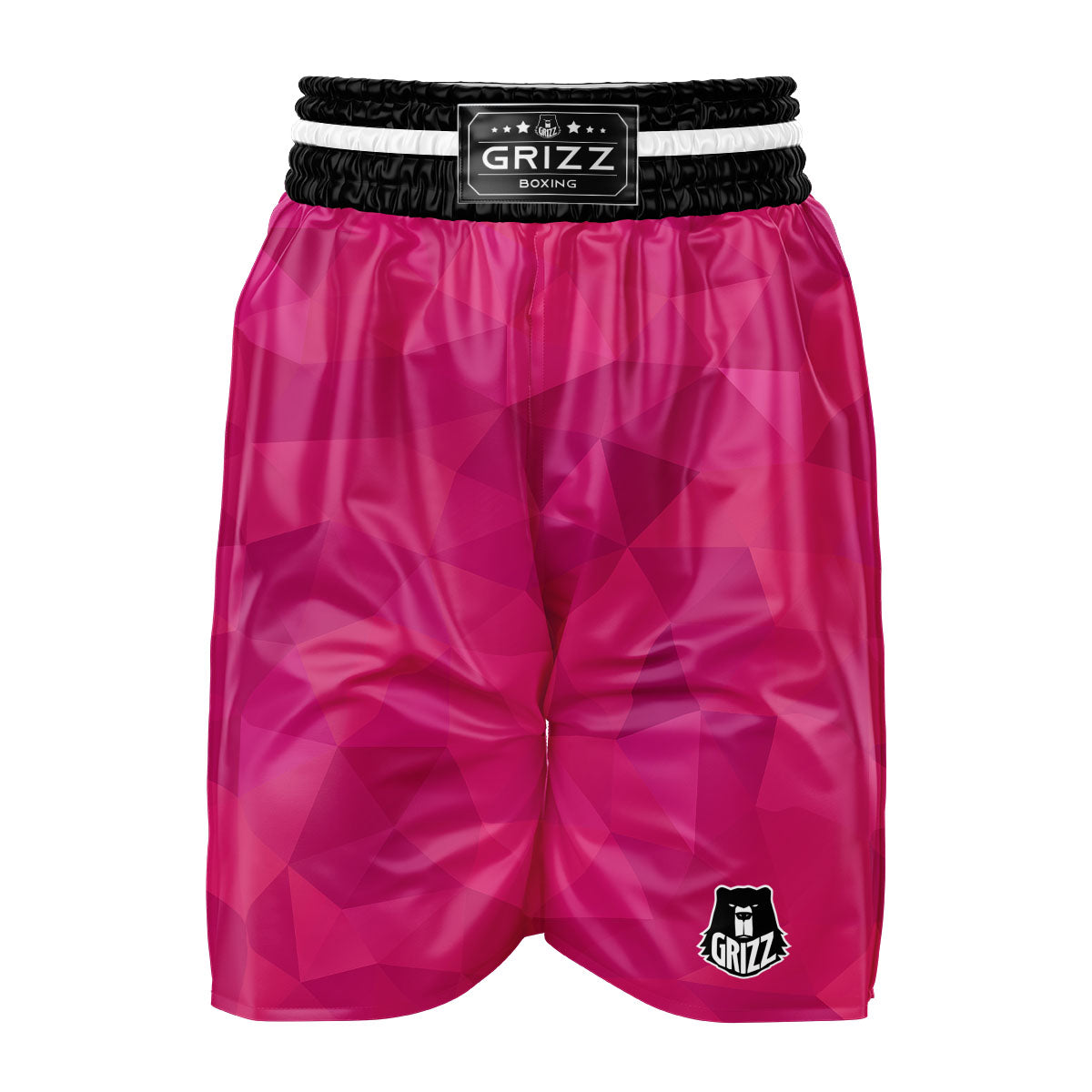 Geometric Square Pink Print Pattern Boxing Shorts-grizzshop