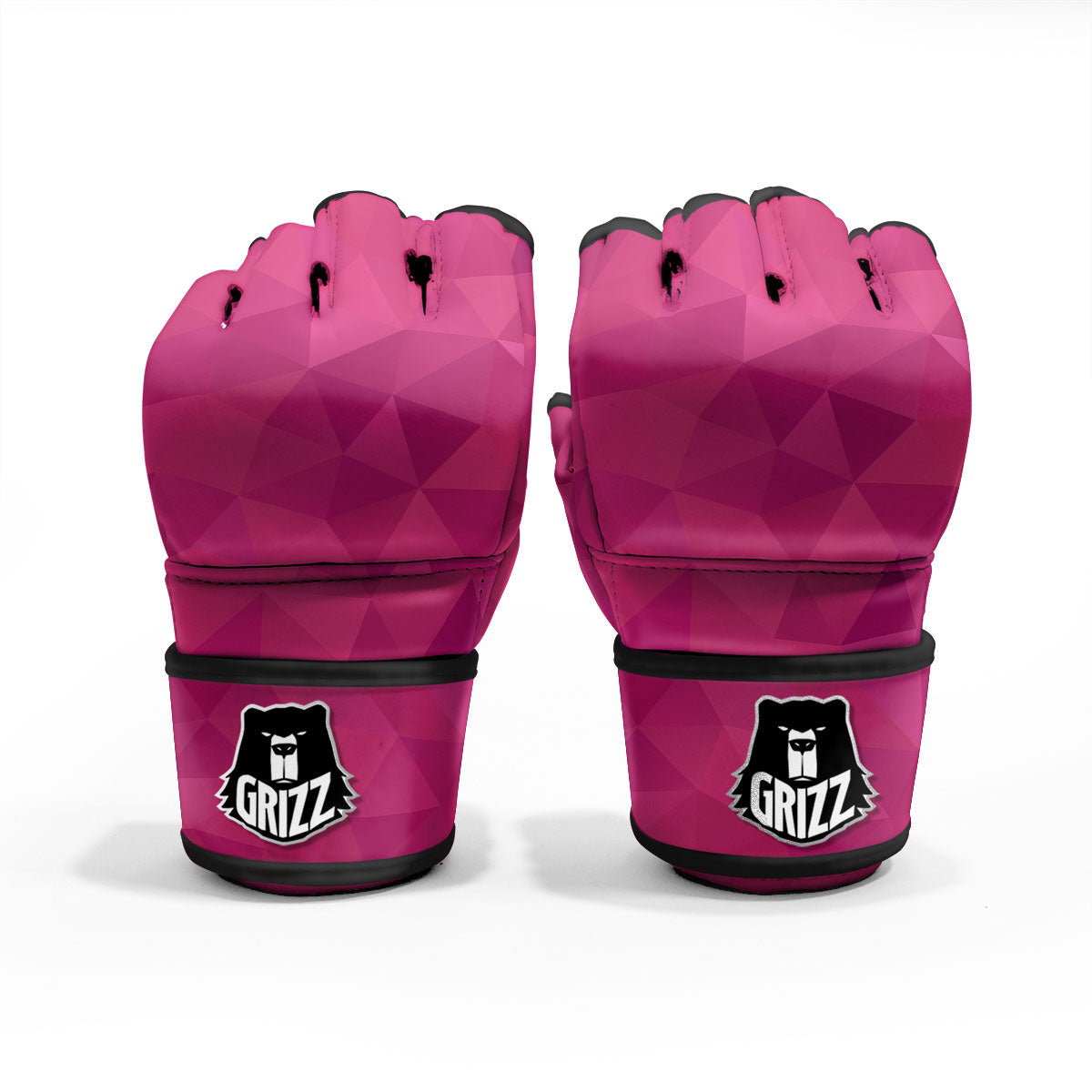 Geometric Square Pink Print Pattern MMA Gloves-grizzshop