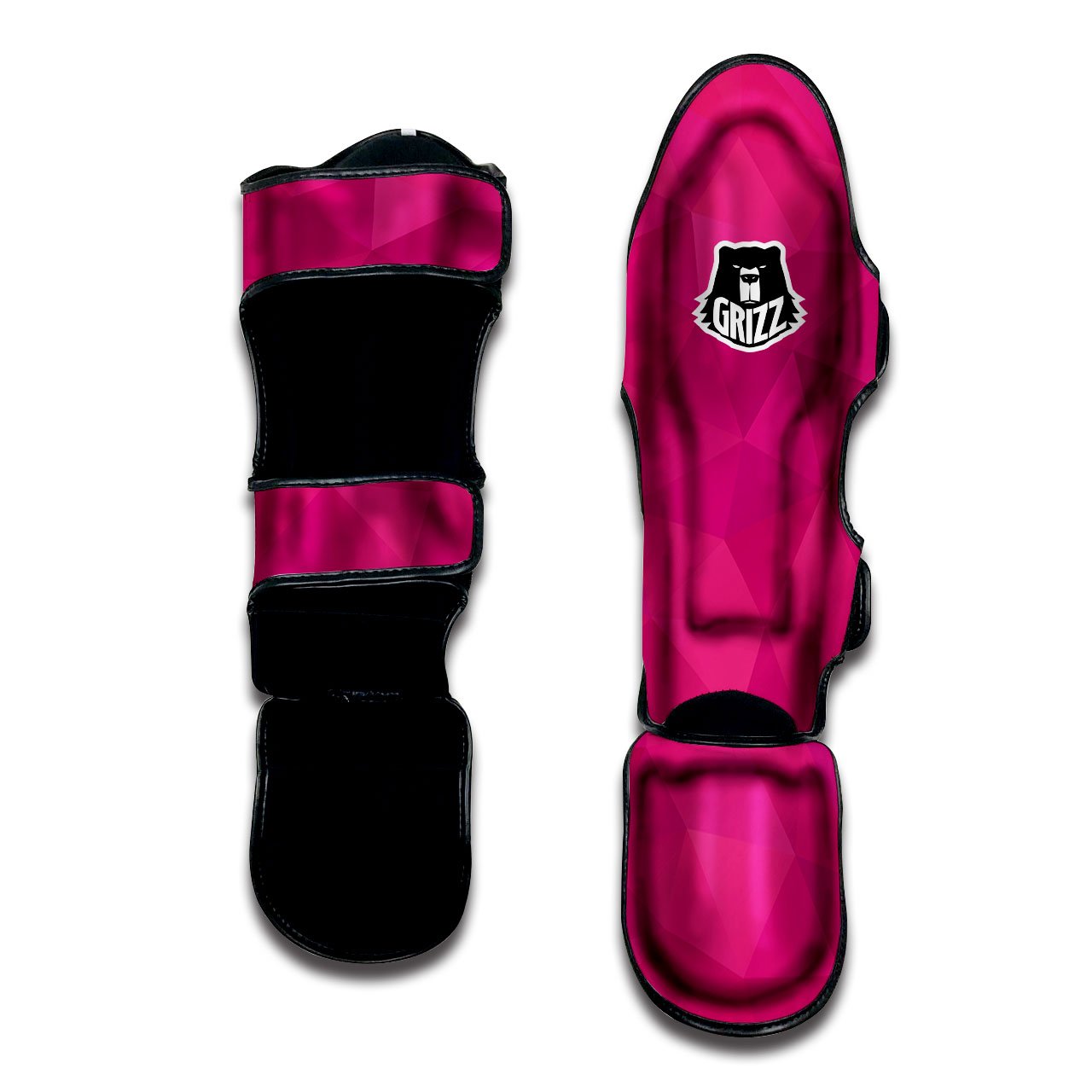 Geometric Square Pink Print Pattern Muay Thai Shin Guards-grizzshop