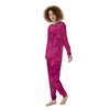 Geometric Square Pink Print Pattern Women's Pajamas-grizzshop