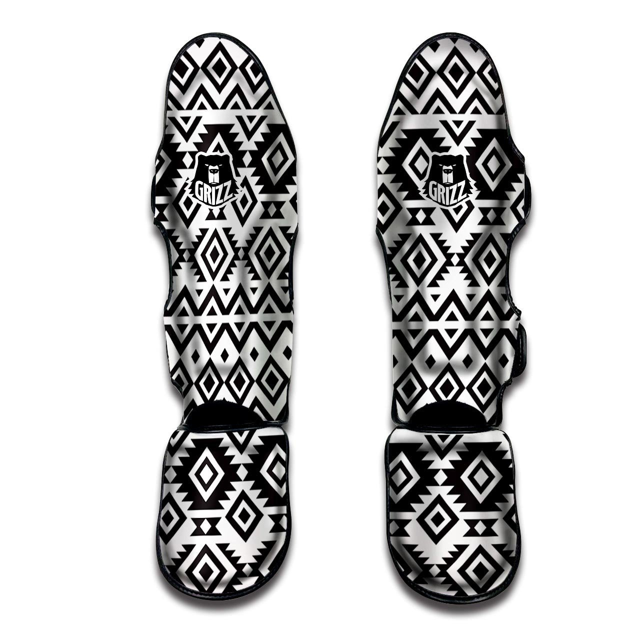 Geometric Tribal Aztec Print Pattern Muay Thai Shin Guards-grizzshop