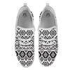 Geometric Tribal Aztec Print Pattern White Athletic Shoes-grizzshop