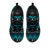 Geometric Turquoise Aztec Print Pattern Black Sneaker-grizzshop