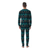 Geometric Turquoise Aztec Print Pattern Men's Pajamas-grizzshop