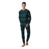 Geometric Turquoise Aztec Print Pattern Men's Pajamas-grizzshop