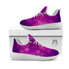 Geometric Violet Polygonal Print White Athletic Shoes-grizzshop