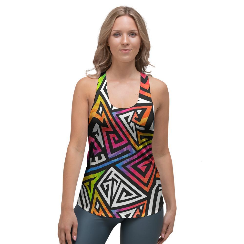 Geometric Women's Racerback Tank Top-grizzshop