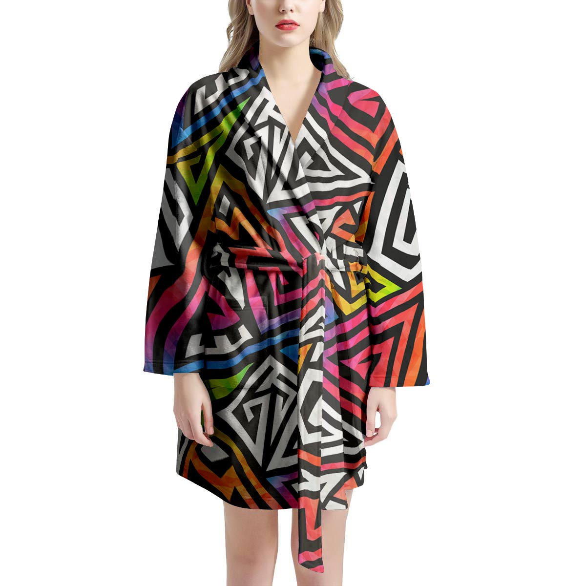 Geometric Women's Robe-grizzshop