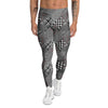 Geometrical Houndstooth Patchwork Print Pattern Men's Leggings-grizzshop