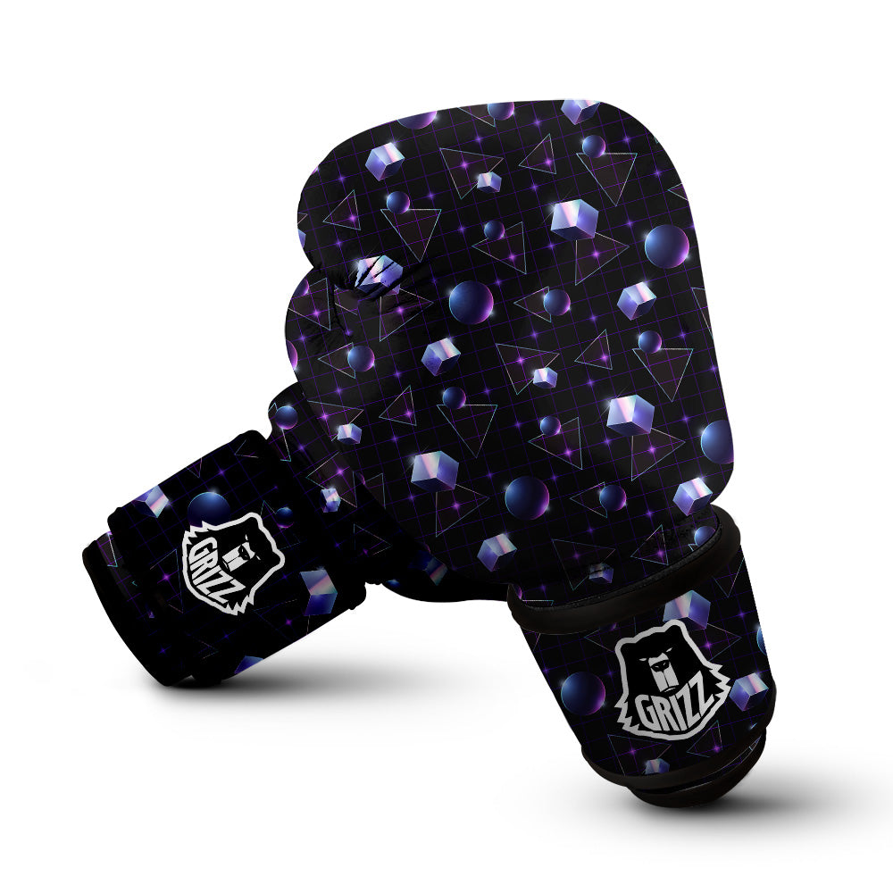 Geometry 80's Style Print Pattern Boxing Gloves-grizzshop