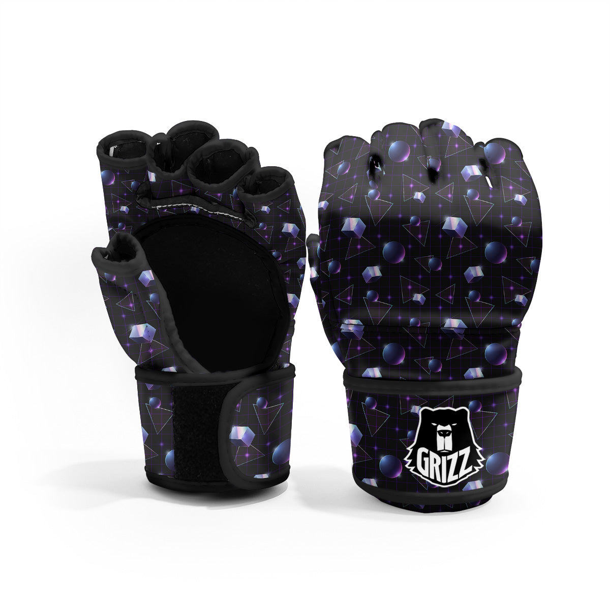 Geometry 80's Style Print Pattern MMA Gloves-grizzshop