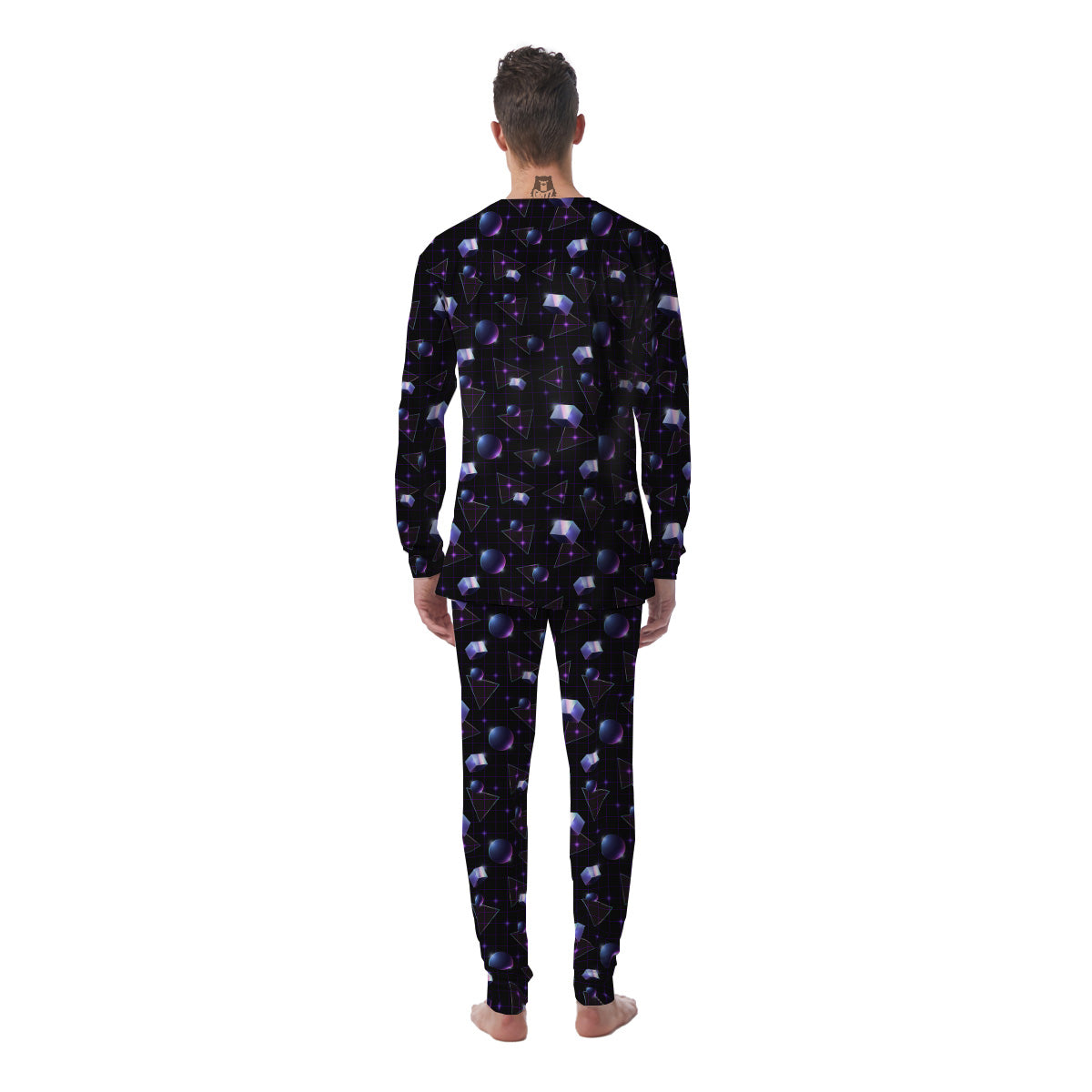 Geometry 80's Style Print Pattern Men's Pajamas-grizzshop