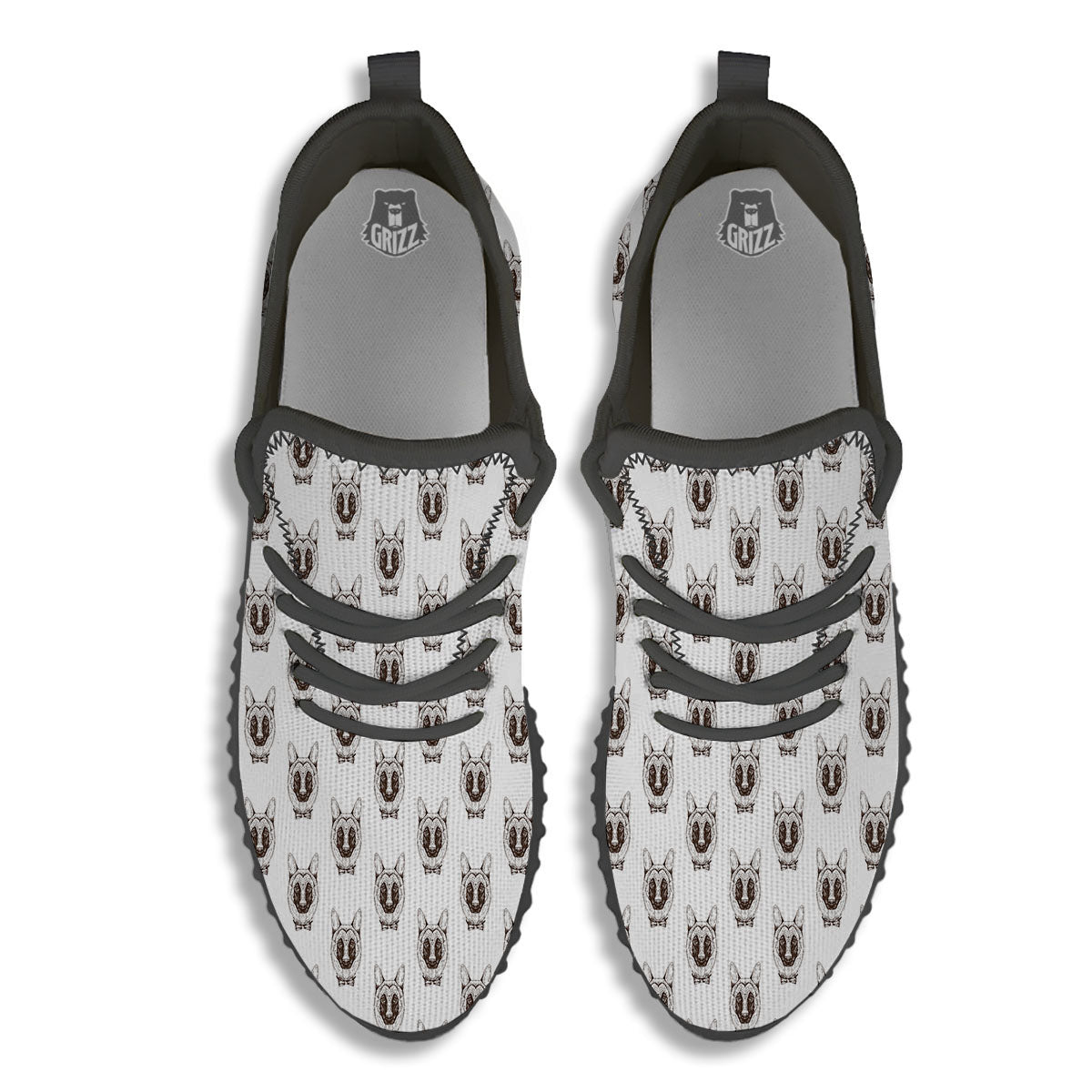 German Shepherd Drawing Print Pattern Black Walking Shoes-grizzshop