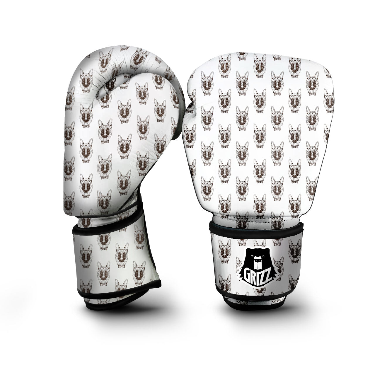 German Shepherd Drawing Print Pattern Boxing Gloves-grizzshop