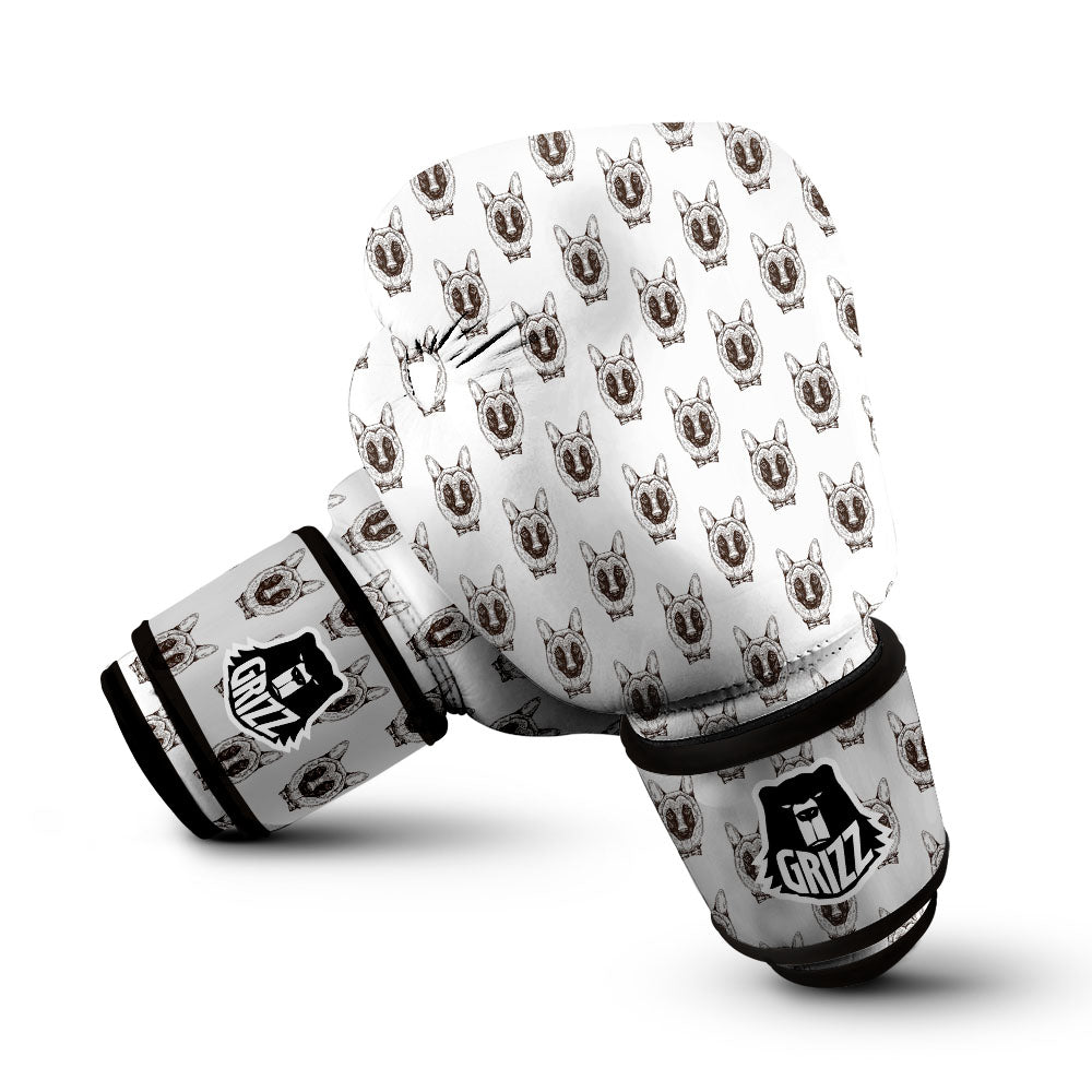 German Shepherd Drawing Print Pattern Boxing Gloves-grizzshop