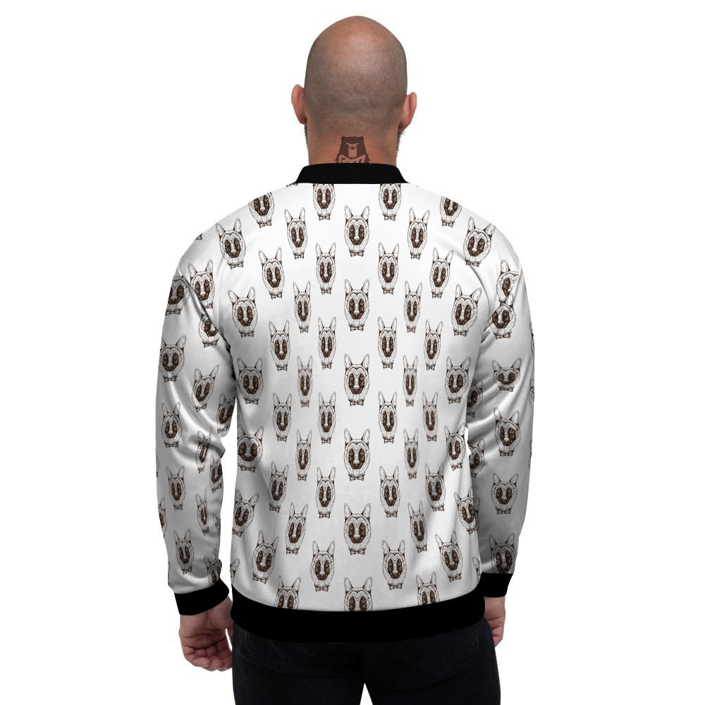 German Shepherd Drawing Print Pattern Men's Bomber Jacket-grizzshop
