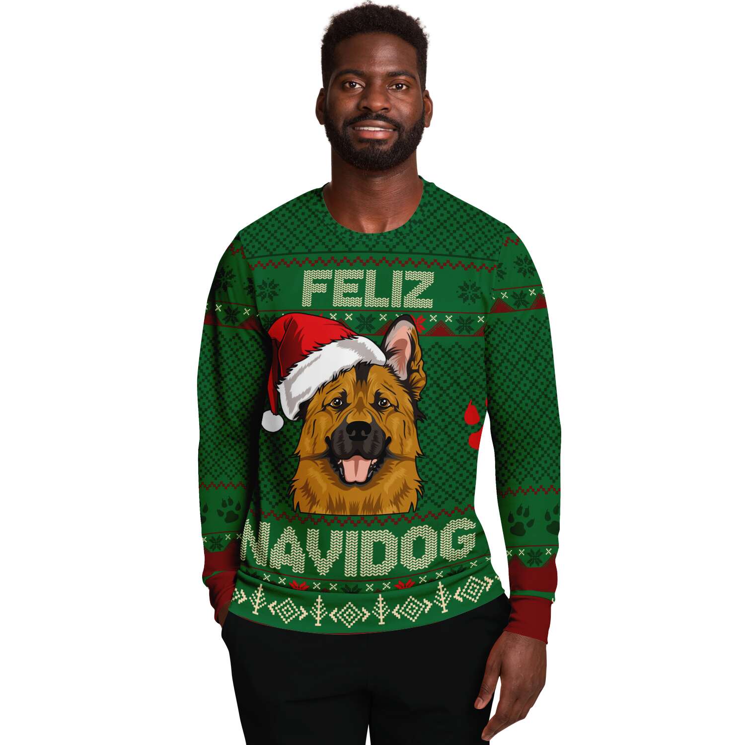 German Shepherd Feliz Navidog Ugly Christmas Sweater-grizzshop