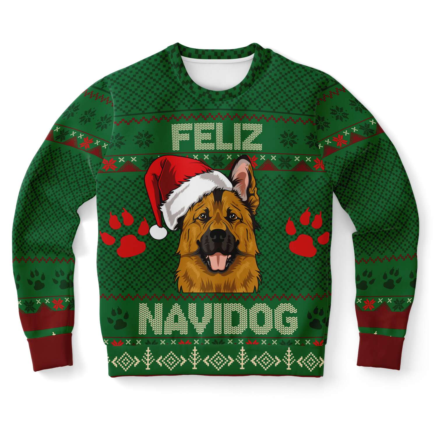 German Shepherd Feliz Navidog Ugly Christmas Sweater-grizzshop