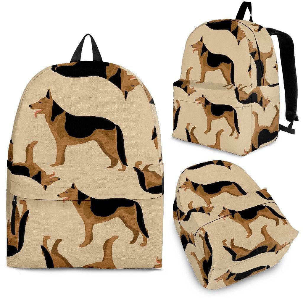 German Shepherd Pattern Print Backpack-grizzshop