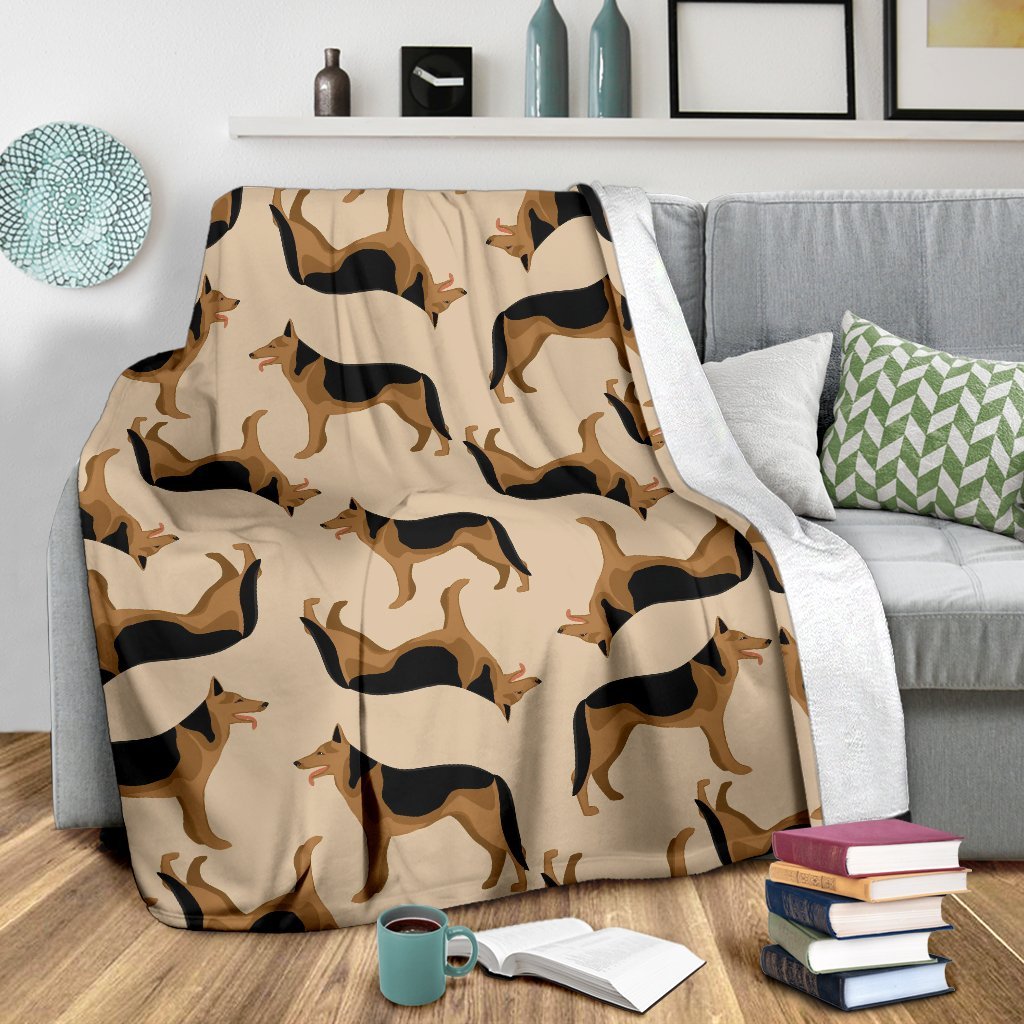 German Shepherd Pattern Print Blanket-grizzshop