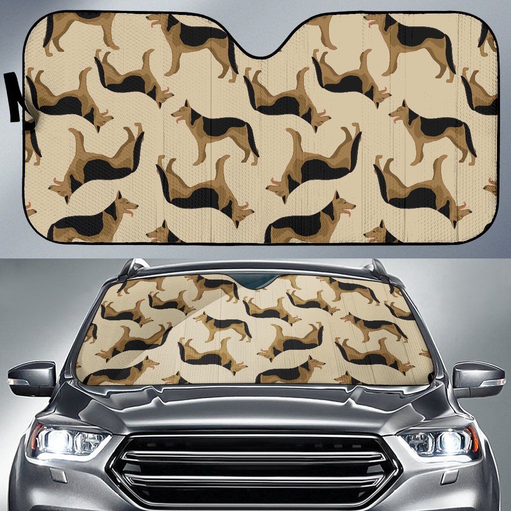 German Shepherd Pattern Print Car Sun Shade-grizzshop