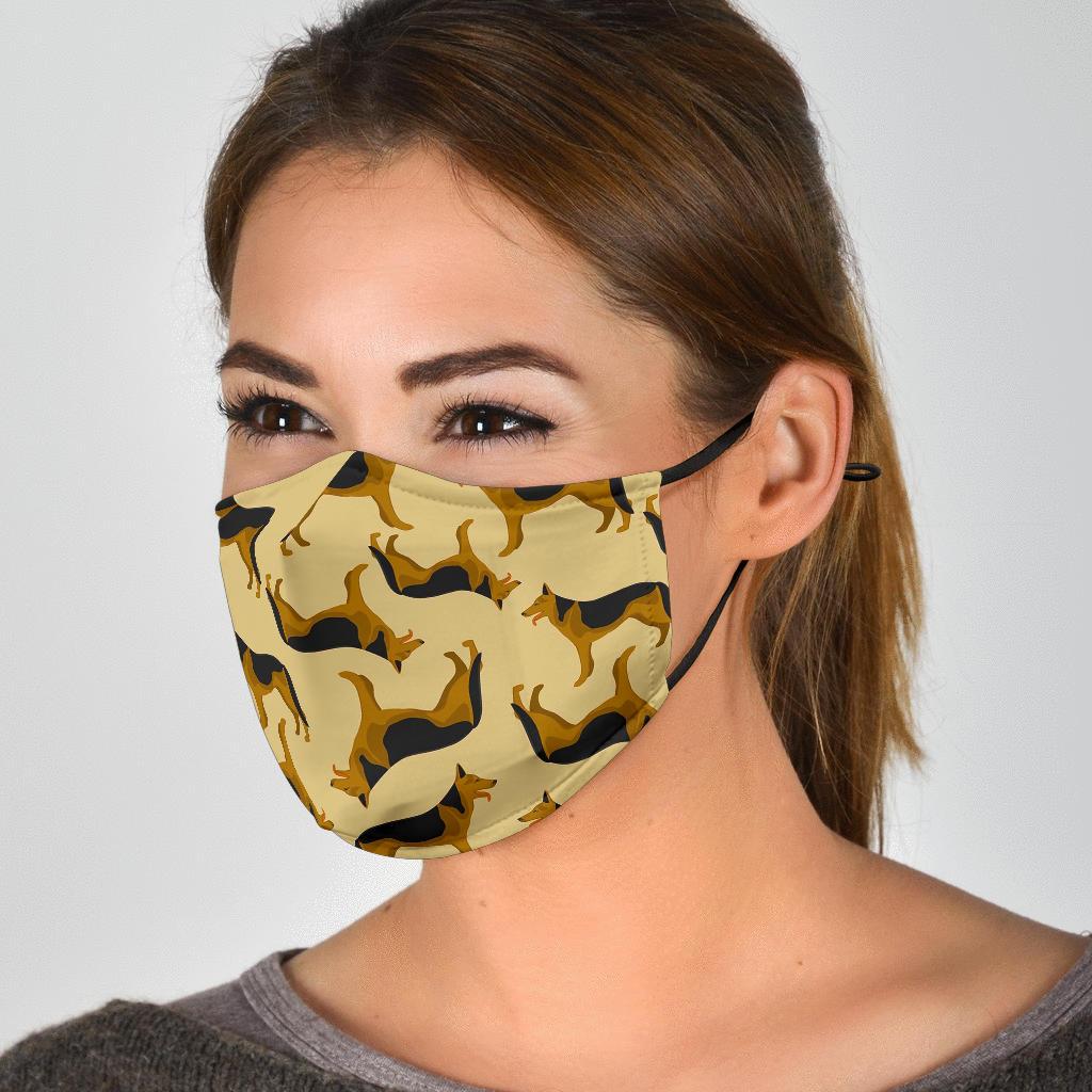 German Shepherd Pattern Print Face Mask-grizzshop