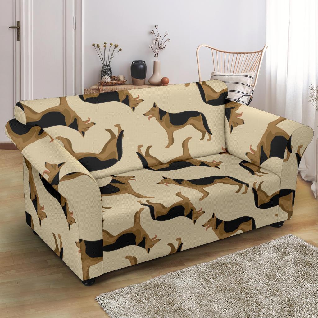 German Shepherd Pattern Print Loveseat Cover-grizzshop