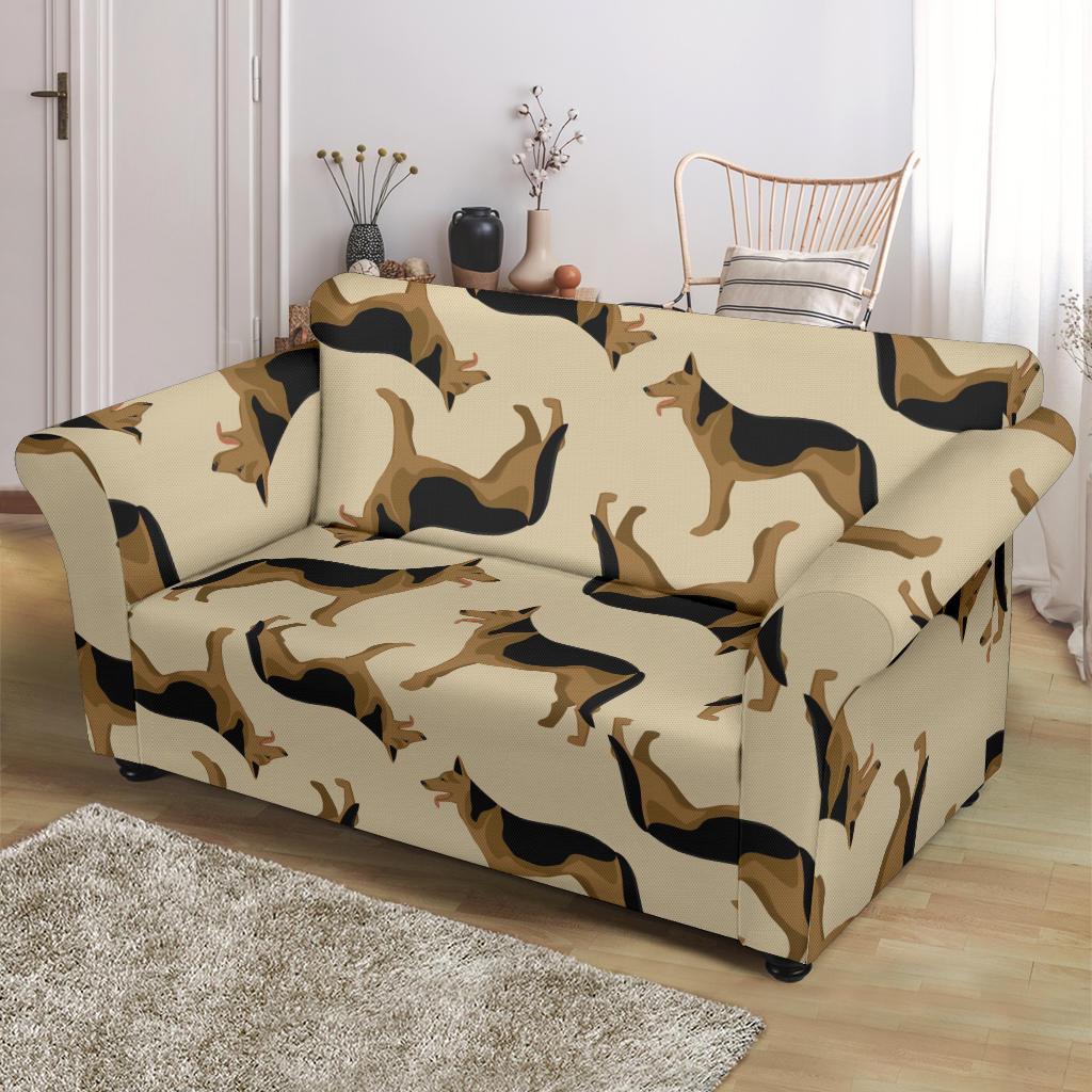 German Shepherd Pattern Print Loveseat Cover-grizzshop