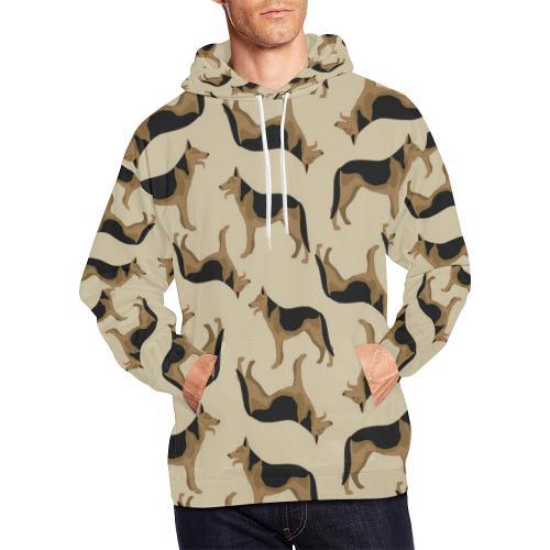 German Shepherd Pattern Print Men Pullover Hoodie-grizzshop