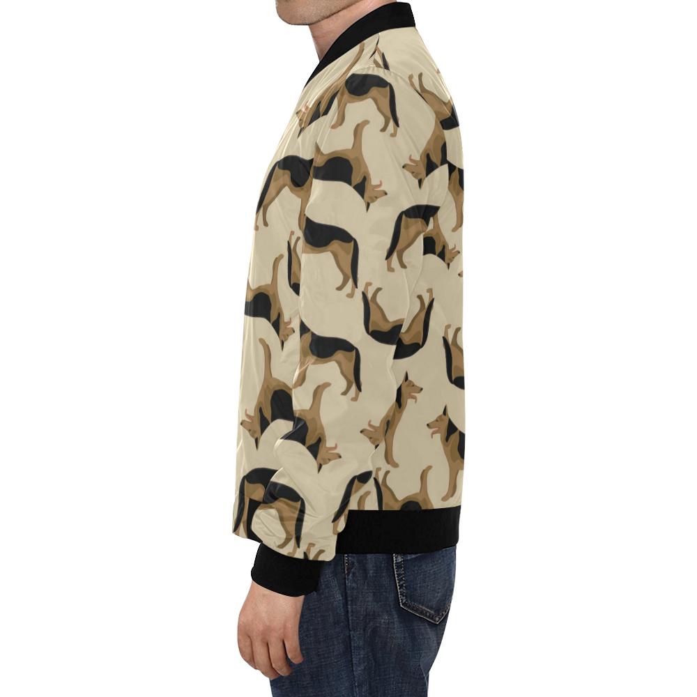 German Shepherd Pattern Print Men's Bomber Jacket-grizzshop