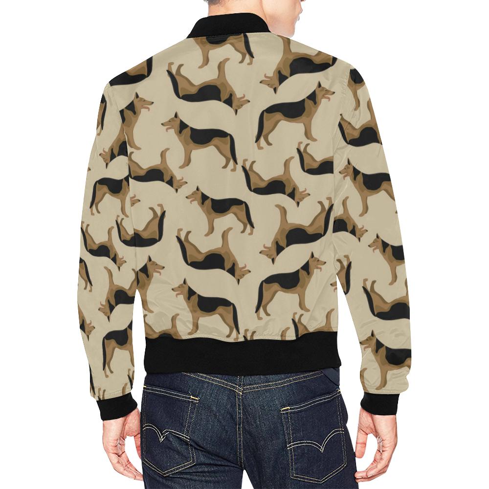 German Shepherd Pattern Print Men's Bomber Jacket-grizzshop