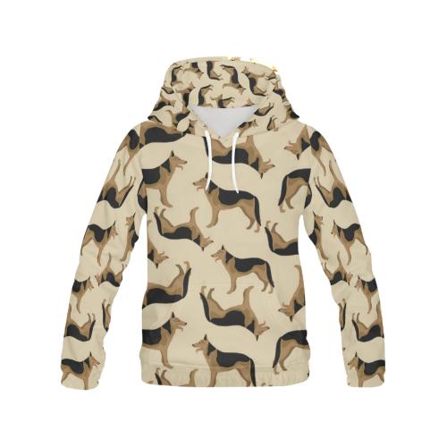 German Shepherd Pattern Print Women Pullover Hoodie-grizzshop