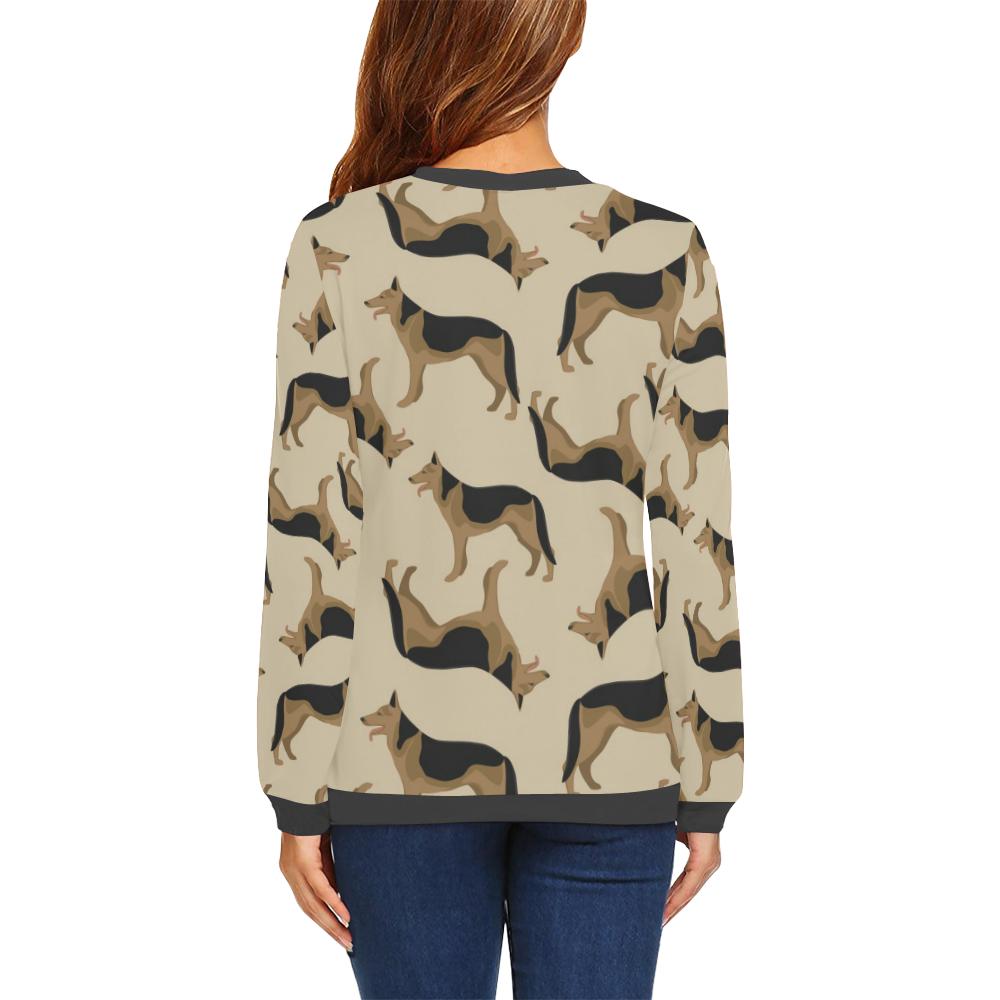 German Shepherd Pattern Print Women's Sweatshirt-grizzshop