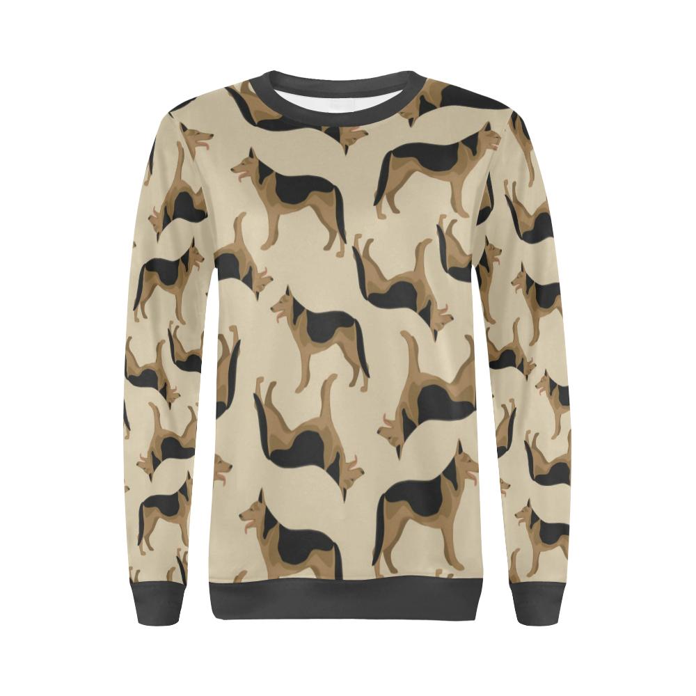 German Shepherd Pattern Print Women's Sweatshirt-grizzshop